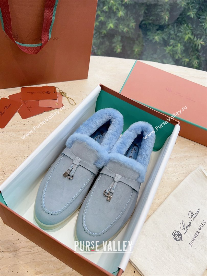 LP Summer Charms Walk Loafers with Fur LP110620 Sky Blue 2023 (KL-23110620)