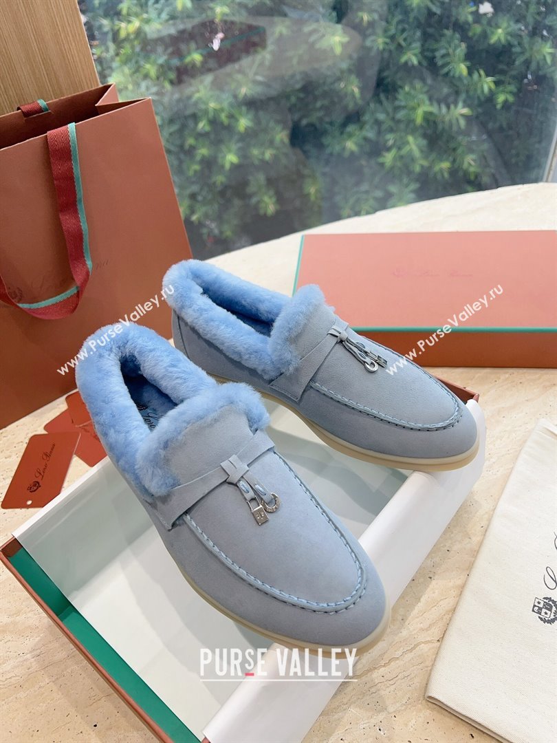 LP Summer Charms Walk Loafers with Fur LP110620 Sky Blue 2023 (KL-23110620)