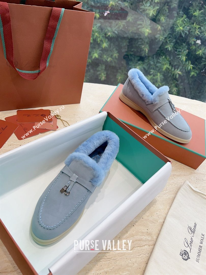 LP Summer Charms Walk Loafers with Fur LP110620 Sky Blue 2023 (KL-23110620)