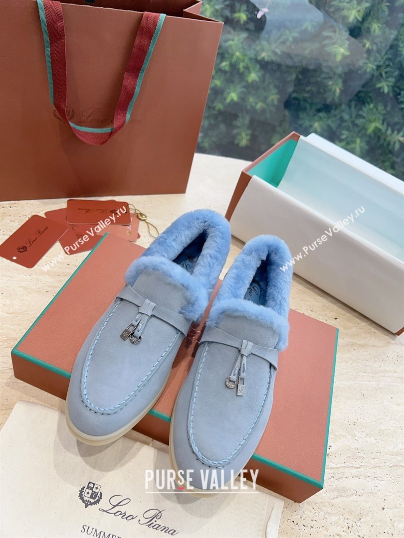 LP Summer Charms Walk Loafers with Fur LP110620 Sky Blue 2023 (KL-23110620)