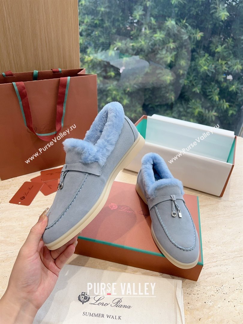 LP Summer Charms Walk Loafers with Fur LP110620 Sky Blue 2023 (KL-23110620)