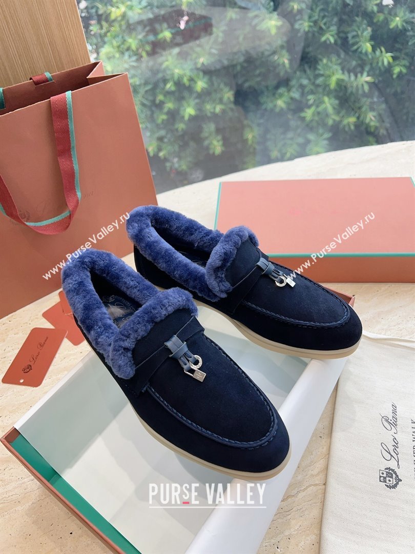 LP Summer Charms Walk Loafers with Fur LP110622 Deep Blue 2023 (KL-23110622)