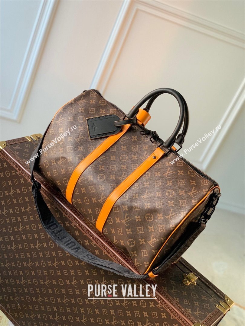 Louis Vuitton Keepall Bandouliere 45 Travel bag in Monogram Canvas M46703 Orange/Brown 2023 (K-23120504)