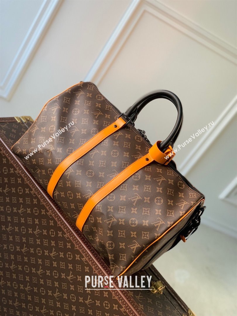 Louis Vuitton Keepall Bandouliere 45 Travel bag in Monogram Canvas M46703 Orange/Brown 2023 (K-23120504)