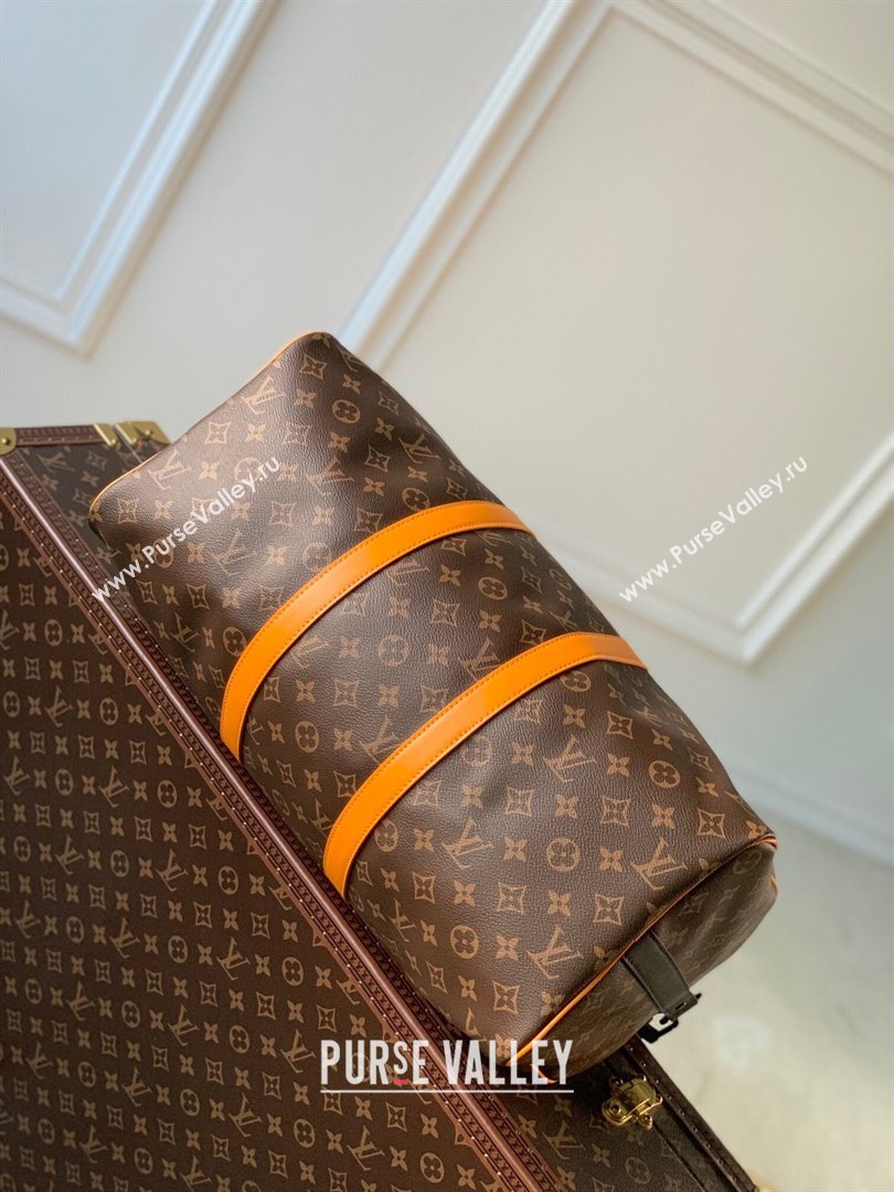 Louis Vuitton Keepall Bandouliere 45 Travel bag in Monogram Canvas M46703 Orange/Brown 2023 (K-23120504)