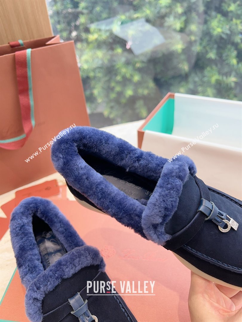 LP Summer Charms Walk Loafers with Fur LP110622 Deep Blue 2023 (KL-23110622)