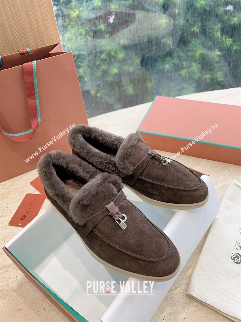 LP Summer Charms Walk Loafers with Fur LP110623 Chocolate 2023 (KL-23110623)