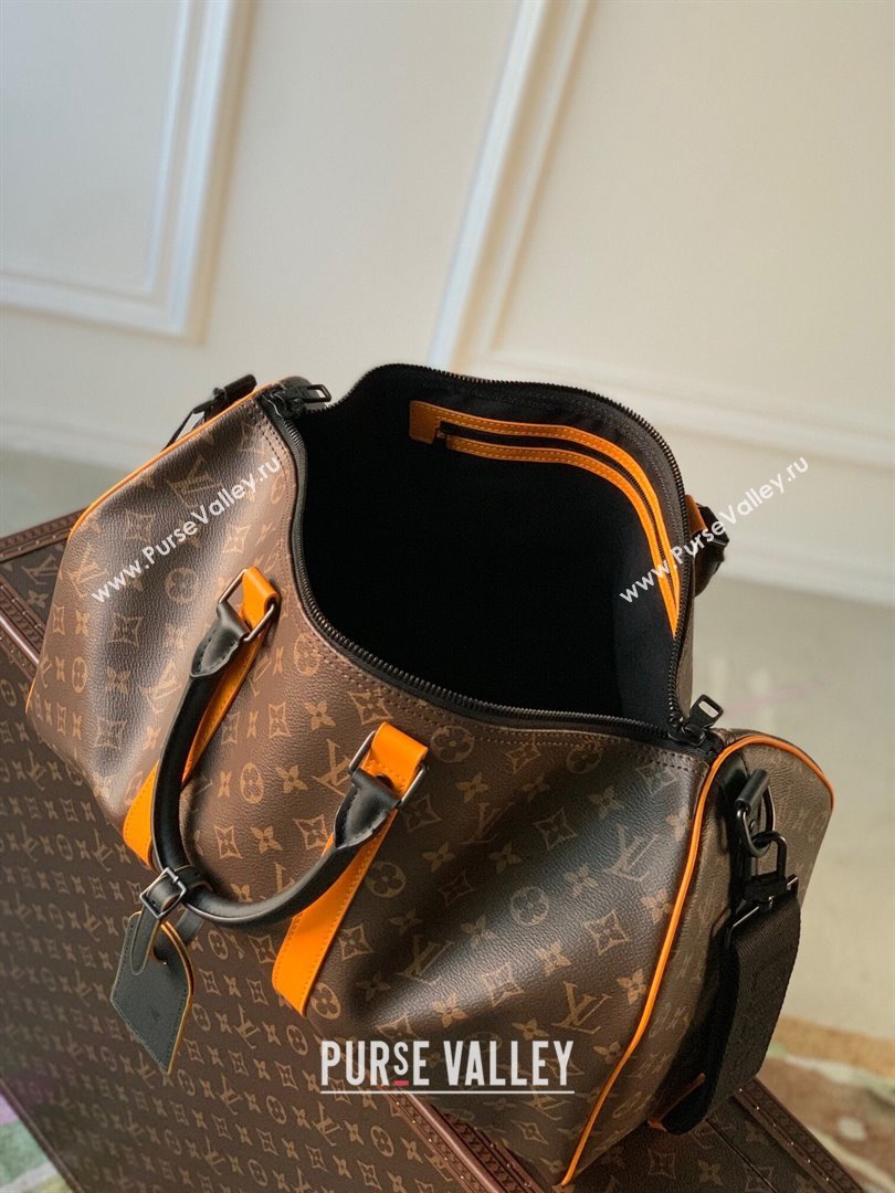 Louis Vuitton Keepall Bandouliere 45 Travel bag in Monogram Canvas M46703 Orange/Brown 2023 (K-23120504)