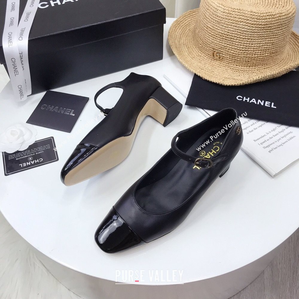 Chanel Lambskin Mary Janes Pumps 5cm Black 2020 (MD-20122110)