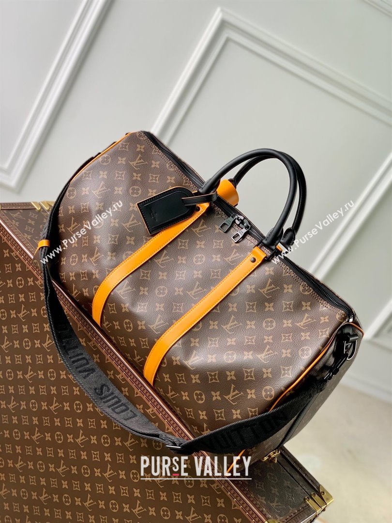 Louis Vuitton Keepall Bandouliere 50 Travel bag in Monogram Canvas M46703 Orange/Brown 2023 (K-23120505)