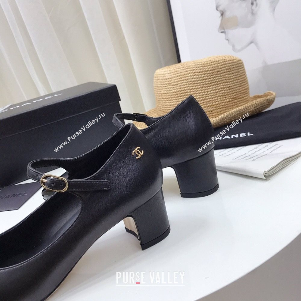 Chanel Lambskin Mary Janes Pumps 5cm Black 2020 (MD-20122110)