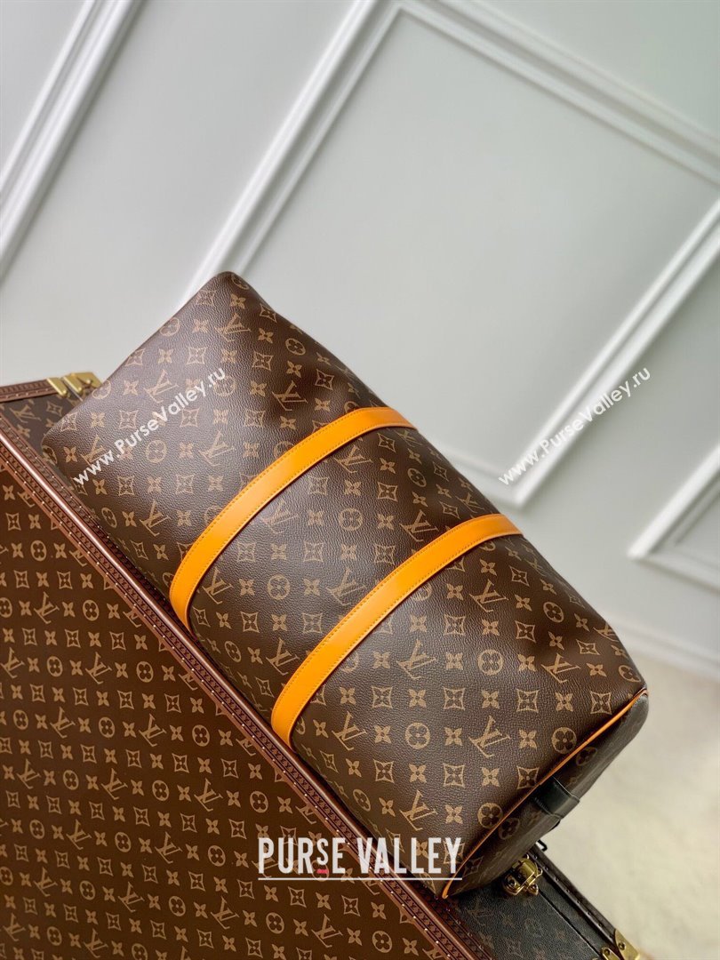 Louis Vuitton Keepall Bandouliere 50 Travel bag in Monogram Canvas M46703 Orange/Brown 2023 (K-23120505)