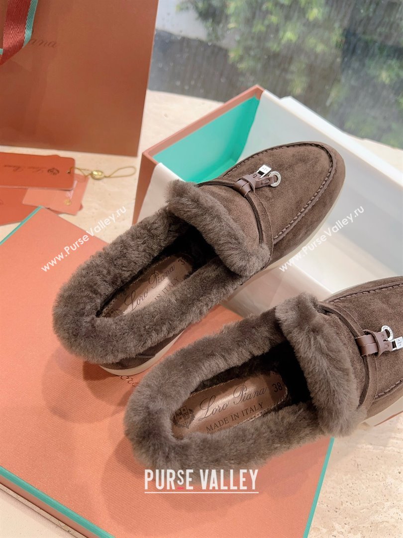 LP Summer Charms Walk Loafers with Fur LP110623 Chocolate 2023 (KL-23110623)