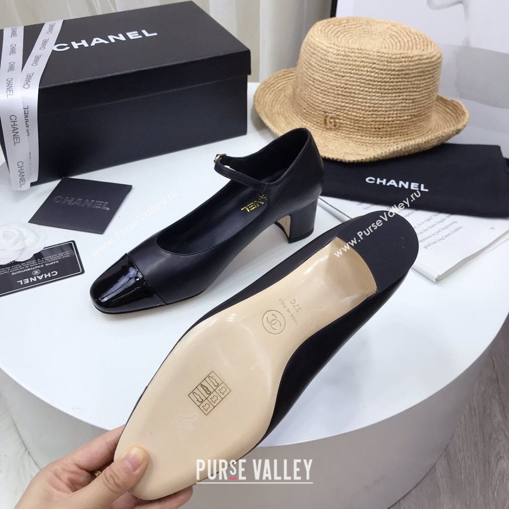 Chanel Lambskin Mary Janes Pumps 5cm Black 2020 (MD-20122110)