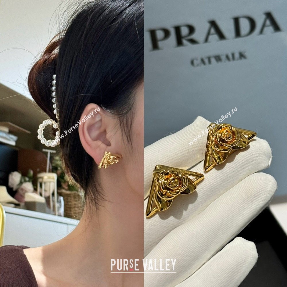 Prada Stud Earrings P12539 Gold 2024 (YF-24012539)