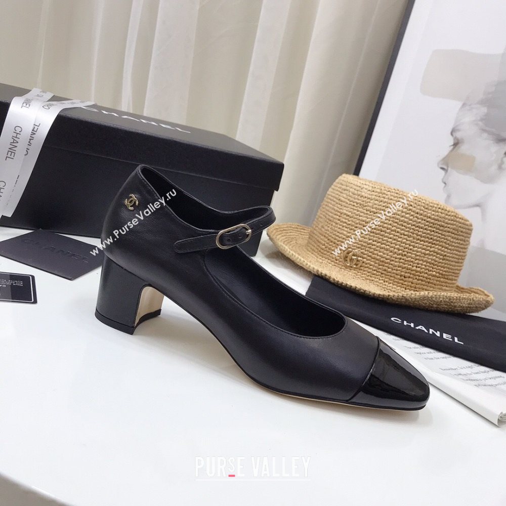 Chanel Lambskin Mary Janes Pumps 5cm Black 2020 (MD-20122110)