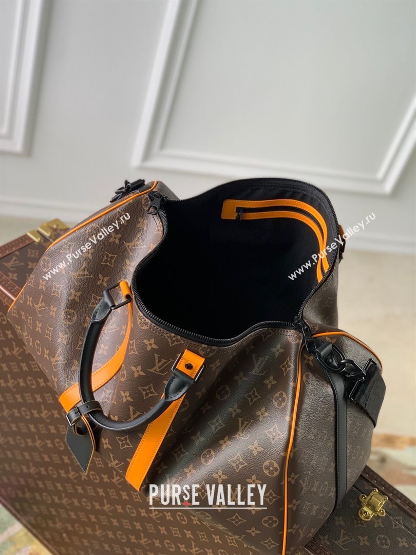 Louis Vuitton Keepall Bandouliere 50 Travel bag in Monogram Canvas M46703 Orange/Brown 2023 (K-23120505)