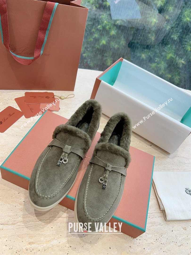 LP Summer Charms Walk Loafers with Fur LP110624 Green 2023 (KL-23110624)