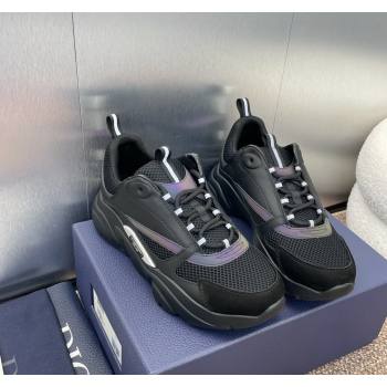 Dior Mens Homme Sneakers B22 in Leather and Mesh Black/Purple 2024 093002 (MD-240930071)