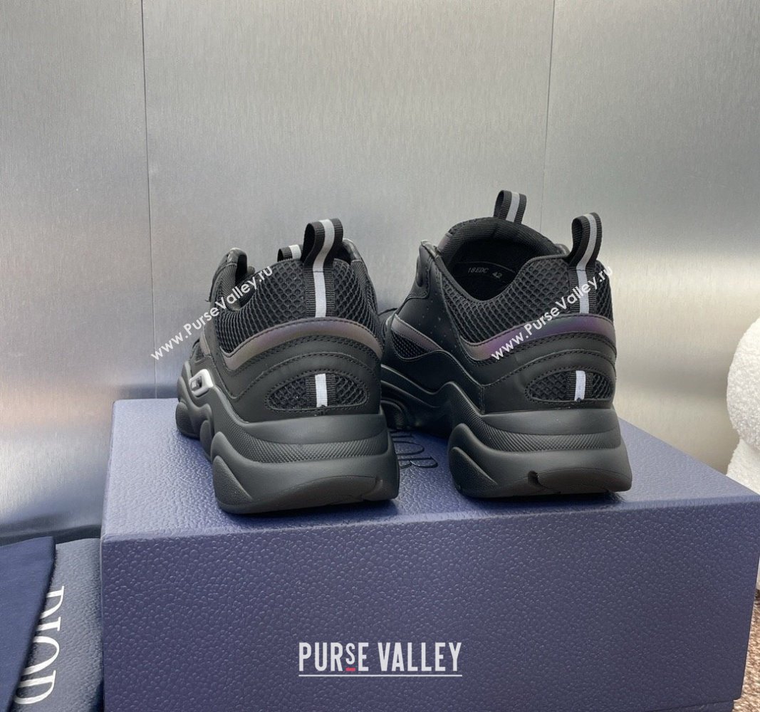 Dior Mens Homme Sneakers B22 in Leather and Mesh Black/Purple 2024 093002 (MD-240930071)