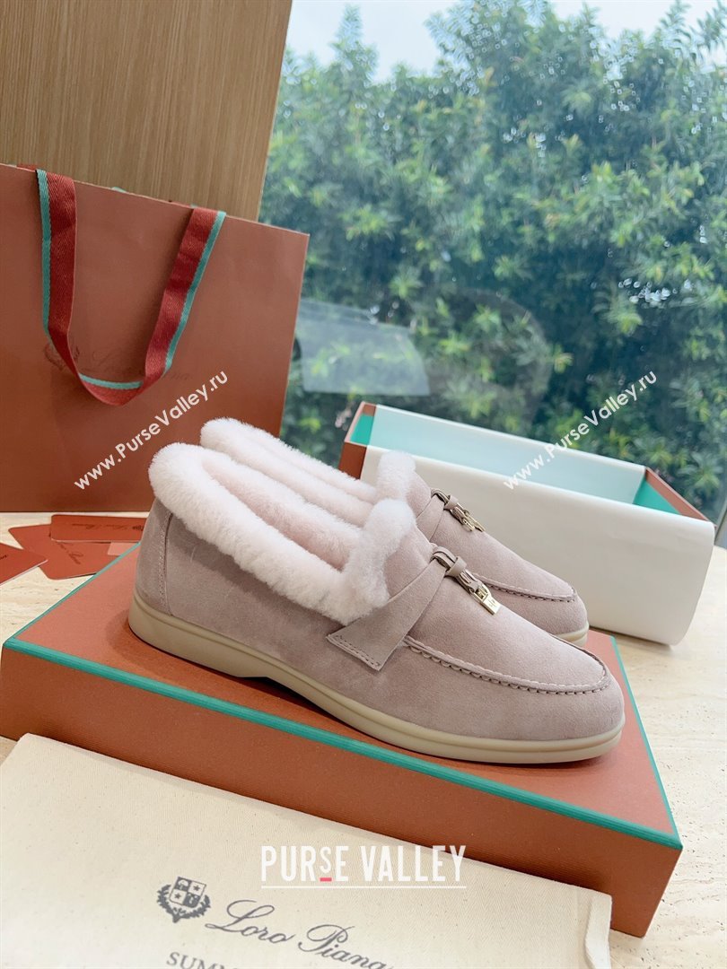 LP Summer Charms Walk Loafers with Fur LP110625 Beige 2023 (KL-23110625)