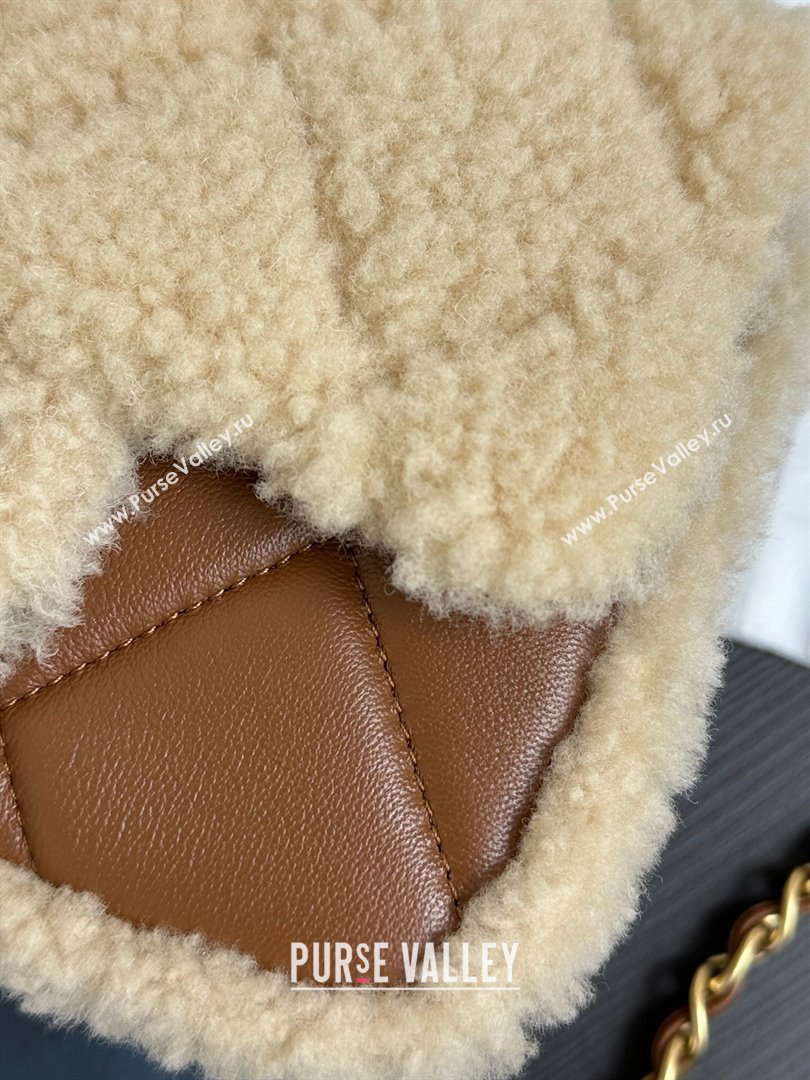 Chanel Shearling Lambskin Mini Flap Bag AS5148 Beige/Brown 2024 (YEZI-24101503)