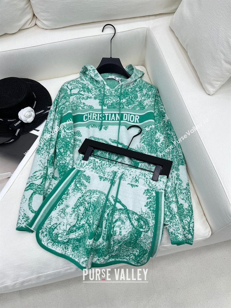 Dior Knit Sweater and Shorts D71013 Green 2024 (Q-24071013)