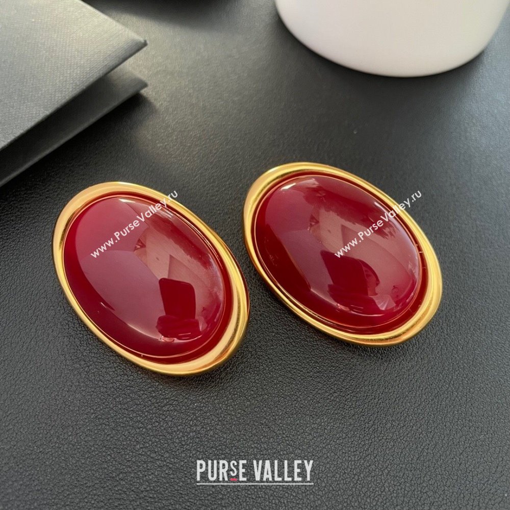 Saint Laurent Large Stud Earrings S12541 Red 2024 (YF-24012541)