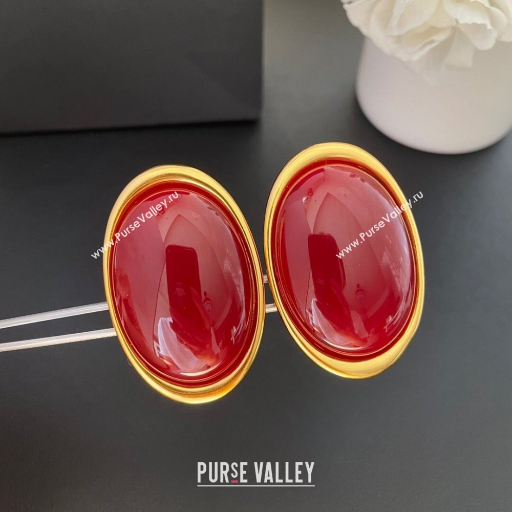 Saint Laurent Large Stud Earrings S12541 Red 2024 (YF-24012541)