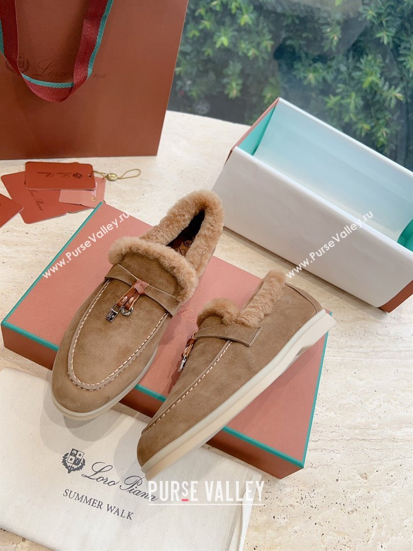 LP Summer Charms Walk Loafers with Fur LP110626 Brown 2023 (KL-23110626)