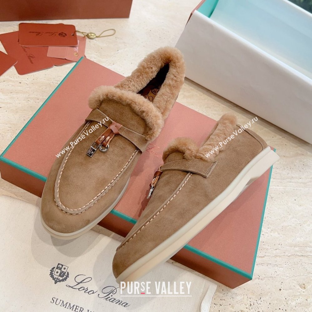 LP Summer Charms Walk Loafers with Fur LP110626 Brown 2023 (KL-23110626)