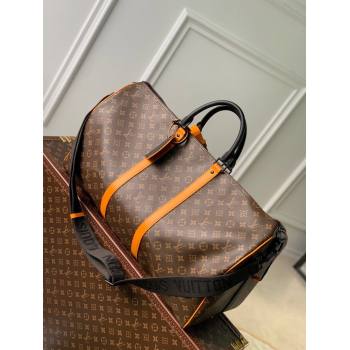 Louis Vuitton Keepall Bandouliere 55 Travel bag in Monogram Canvas M46703 Orange/Brown 2023 (K-23120506)