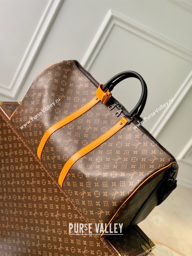 Louis Vuitton Keepall Bandouliere 55 Travel bag in Monogram Canvas M46703 Orange/Brown 2023 (K-23120506)