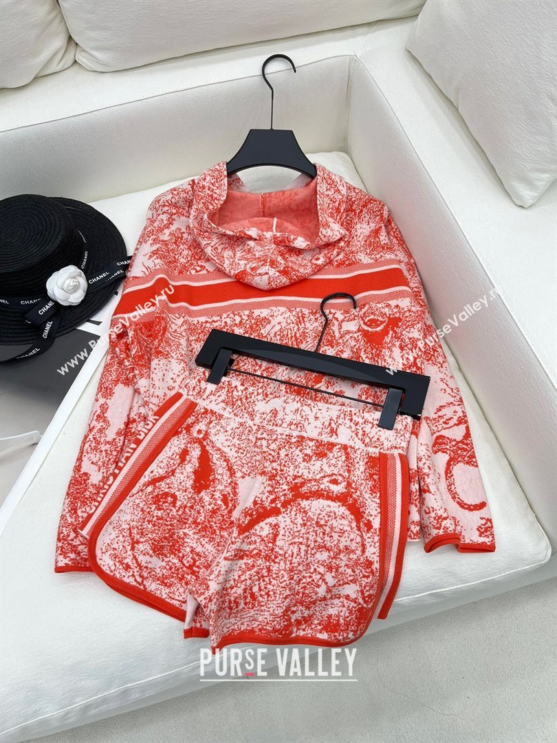Dior Knit Sweater and Shorts D71014 Red 2024 (Q-24071014)