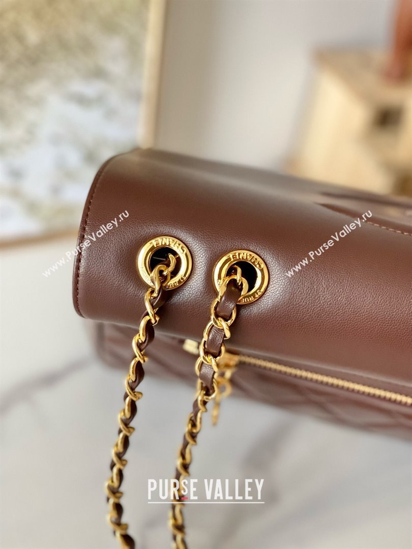 Chanel Vintage Flap Bag in Grained Calfskin 2215 Brown 2024 (YEZI-24101608)