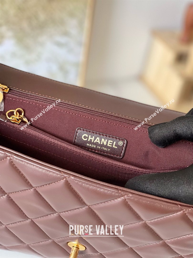 Chanel Vintage Flap Bag in Grained Calfskin 2215 Brown 2024 (YEZI-24101608)