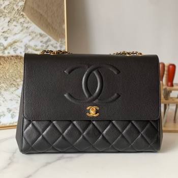 Chanel Vintage Flap Bag in Grained Calfskin 2215 Black 2024 (YEZI-24101609)