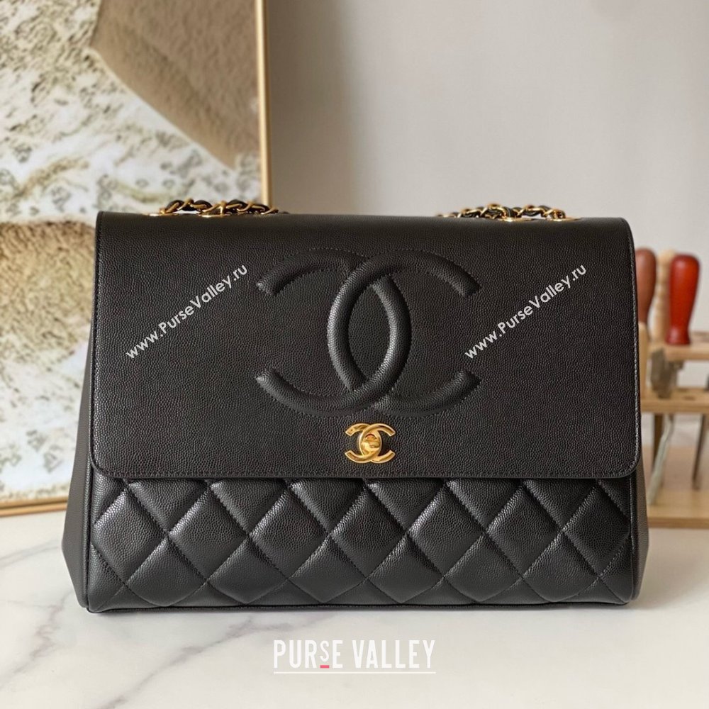 Chanel Vintage Flap Bag in Grained Calfskin 2215 Black 2024 (YEZI-24101609)