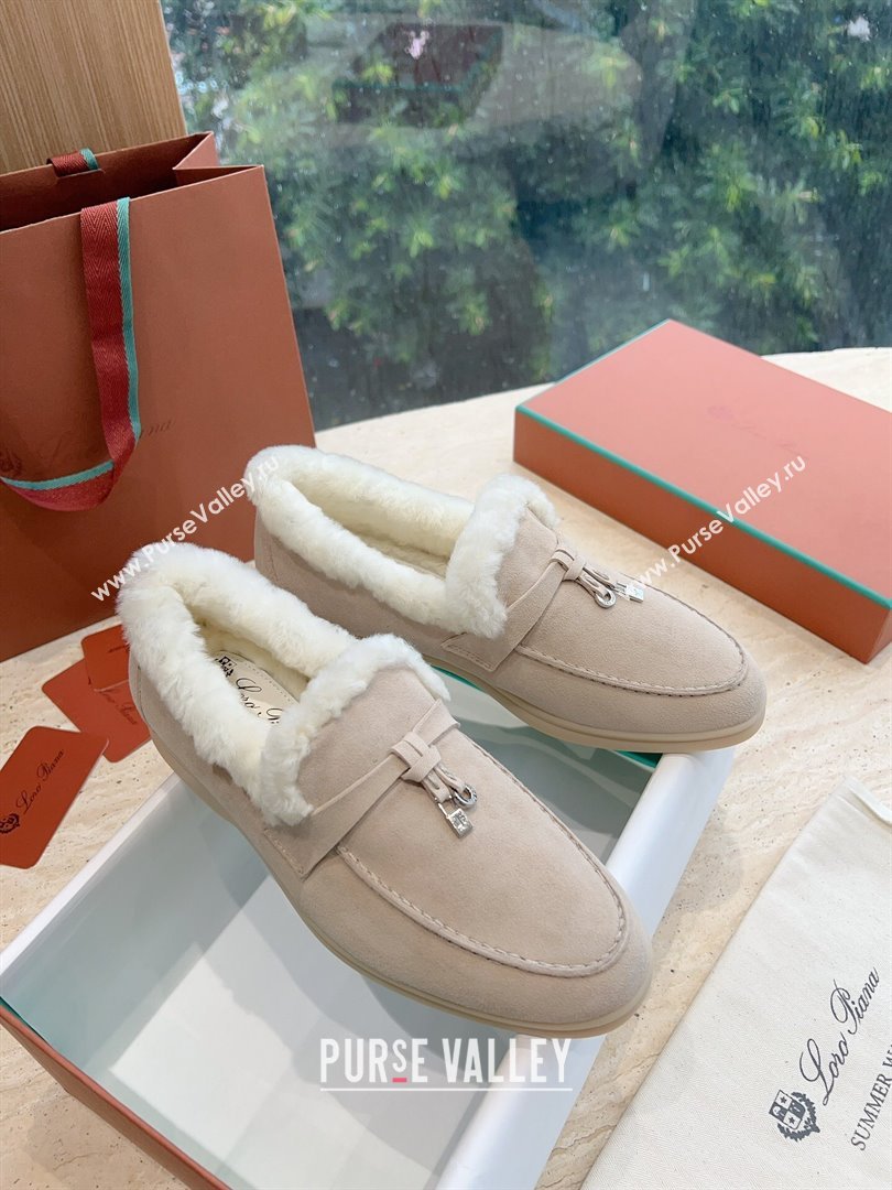 LP Summer Charms Walk Loafers with Fur LP110629 Beige 02 2023 (KL-23110629)