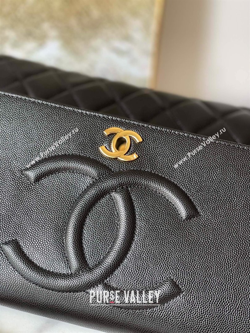 Chanel Vintage Flap Bag in Grained Calfskin 2215 Black 2024 (YEZI-24101609)