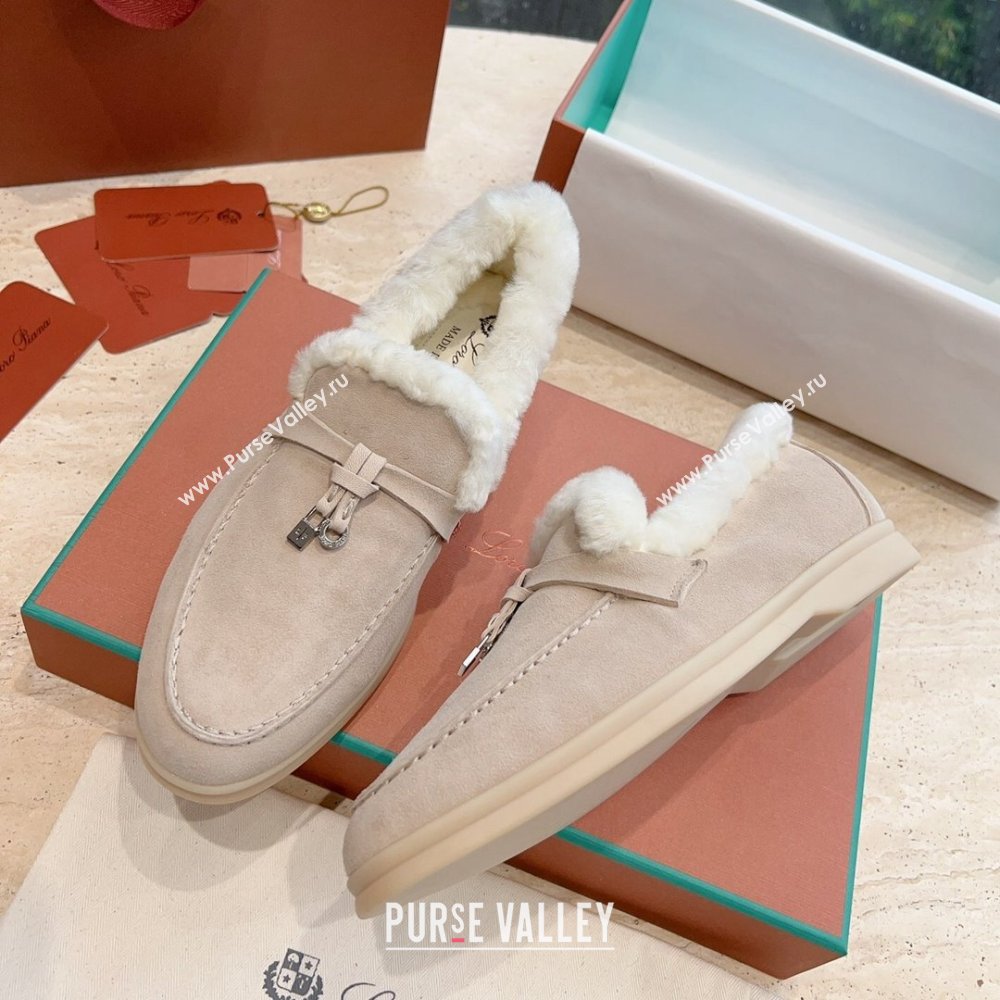 LP Summer Charms Walk Loafers with Fur LP110629 Beige 02 2023 (KL-23110629)