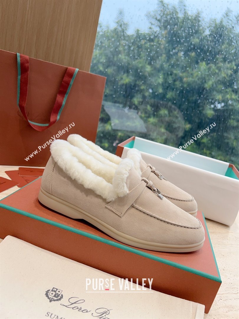 LP Summer Charms Walk Loafers with Fur LP110629 Beige 02 2023 (KL-23110629)