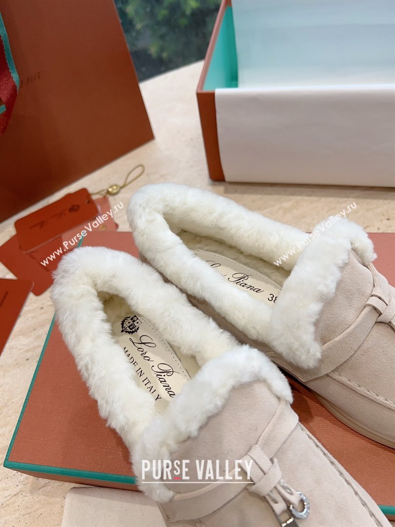 LP Summer Charms Walk Loafers with Fur LP110629 Beige 02 2023 (KL-23110629)