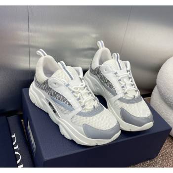 Dior Mens Homme Sneakers B22 in Leather and Mesh White/Grey4 2024 093002 (MD-240930077)