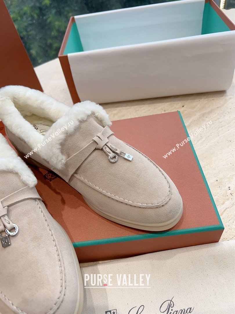 LP Summer Charms Walk Loafers with Fur LP110629 Beige 02 2023 (KL-23110629)