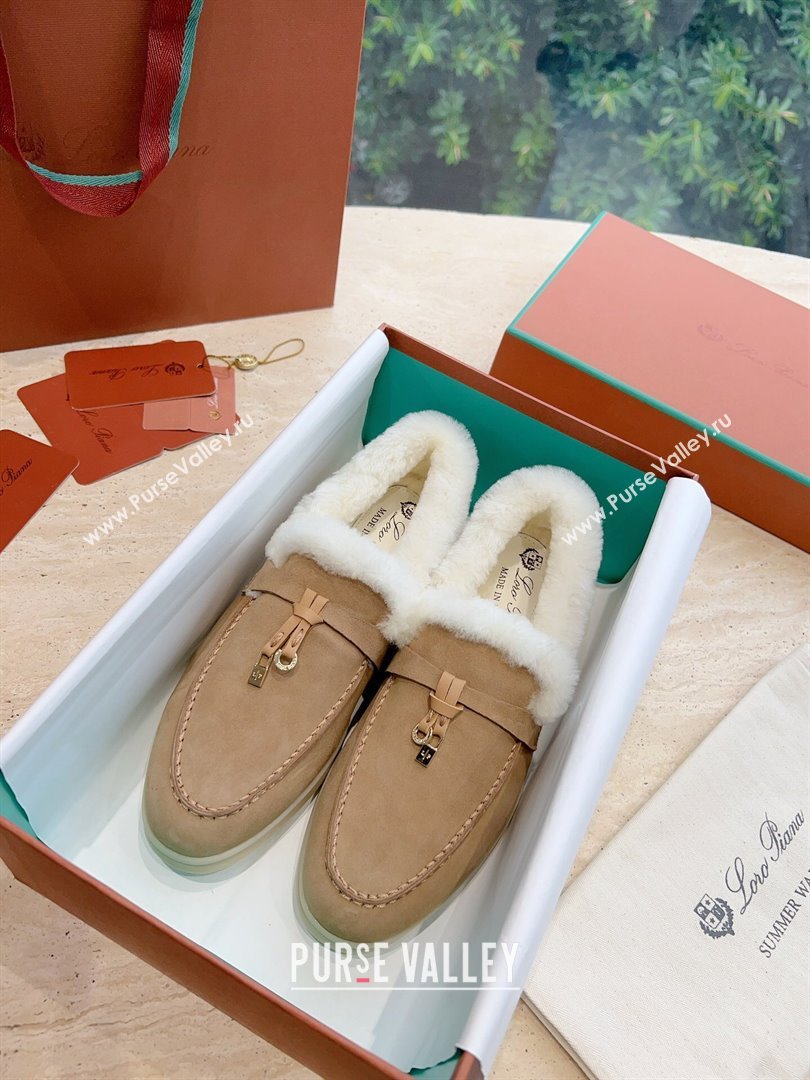 LP Summer Charms Walk Loafers with Fur LP110627 Light Brown 2023 (KL-23110627)