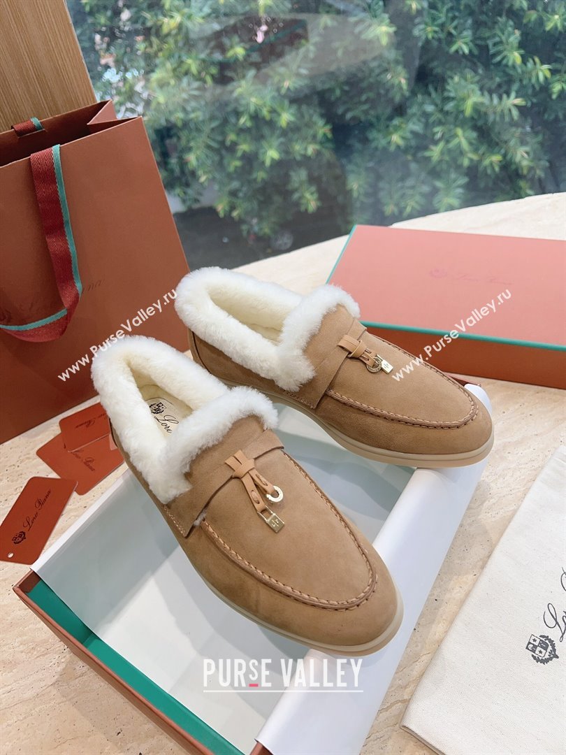 LP Summer Charms Walk Loafers with Fur LP110627 Light Brown 2023 (KL-23110627)