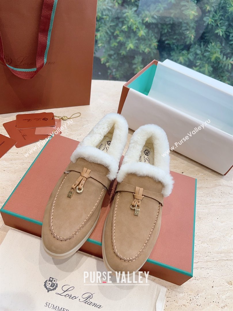 LP Summer Charms Walk Loafers with Fur LP110627 Light Brown 2023 (KL-23110627)