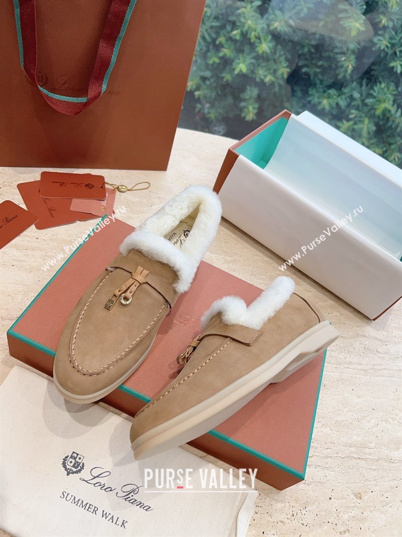 LP Summer Charms Walk Loafers with Fur LP110627 Light Brown 2023 (KL-23110627)