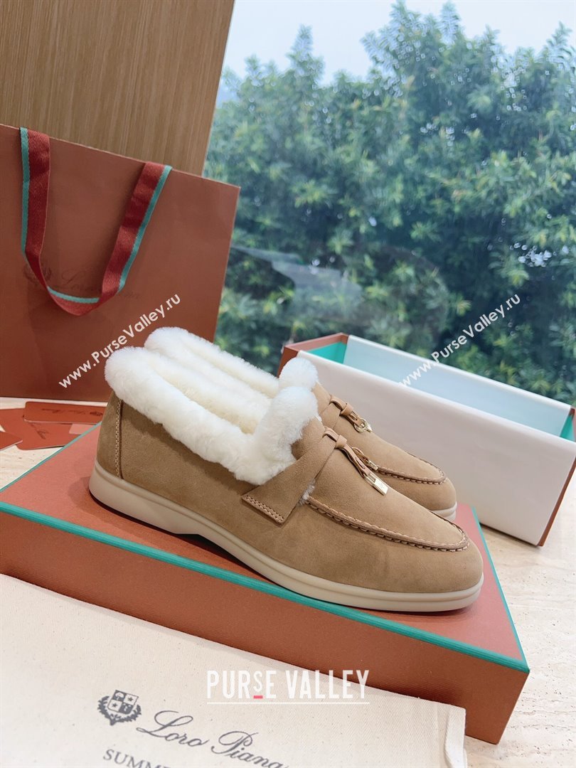 LP Summer Charms Walk Loafers with Fur LP110627 Light Brown 2023 (KL-23110627)